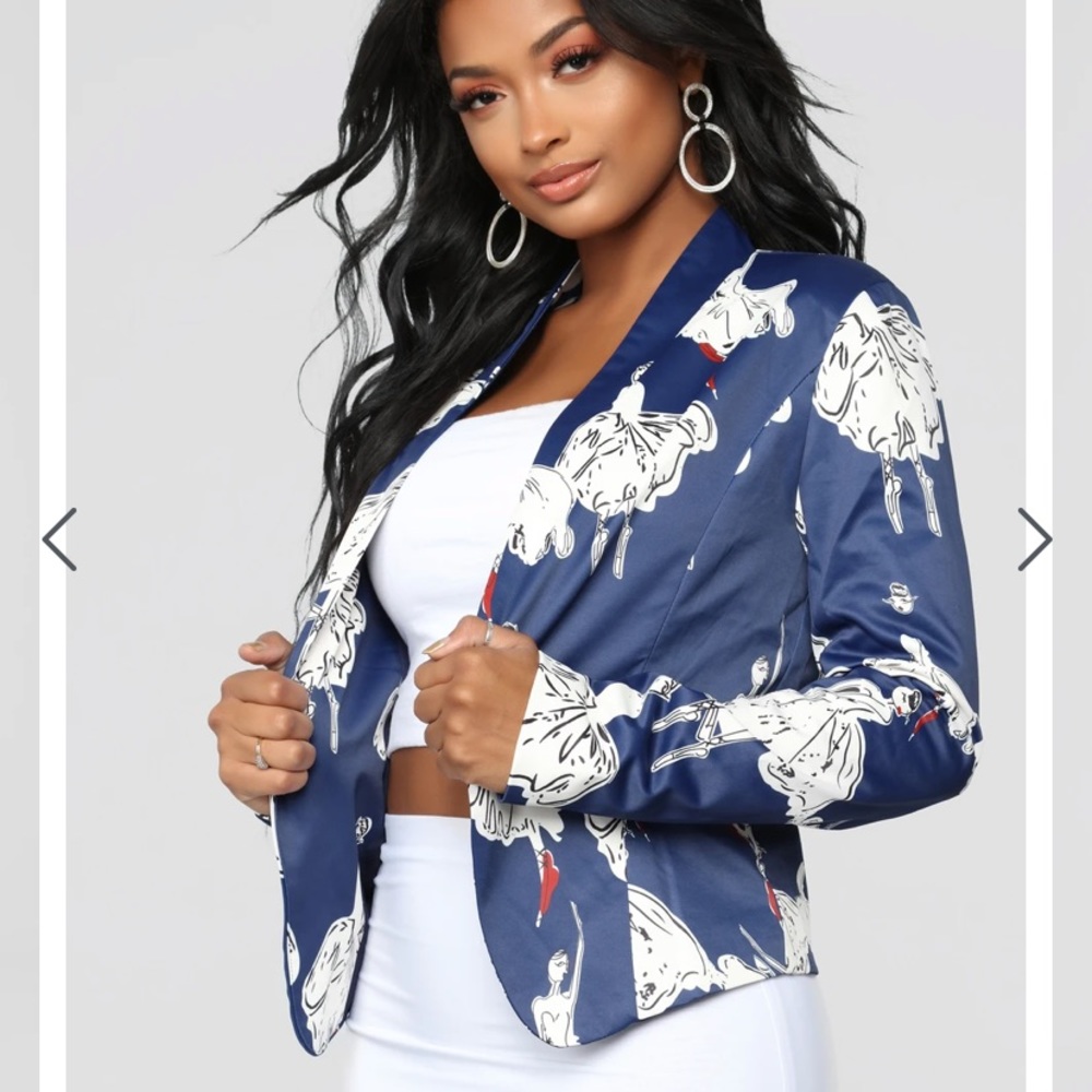 - Fashion Nova Ovi Lined Printed Blazer